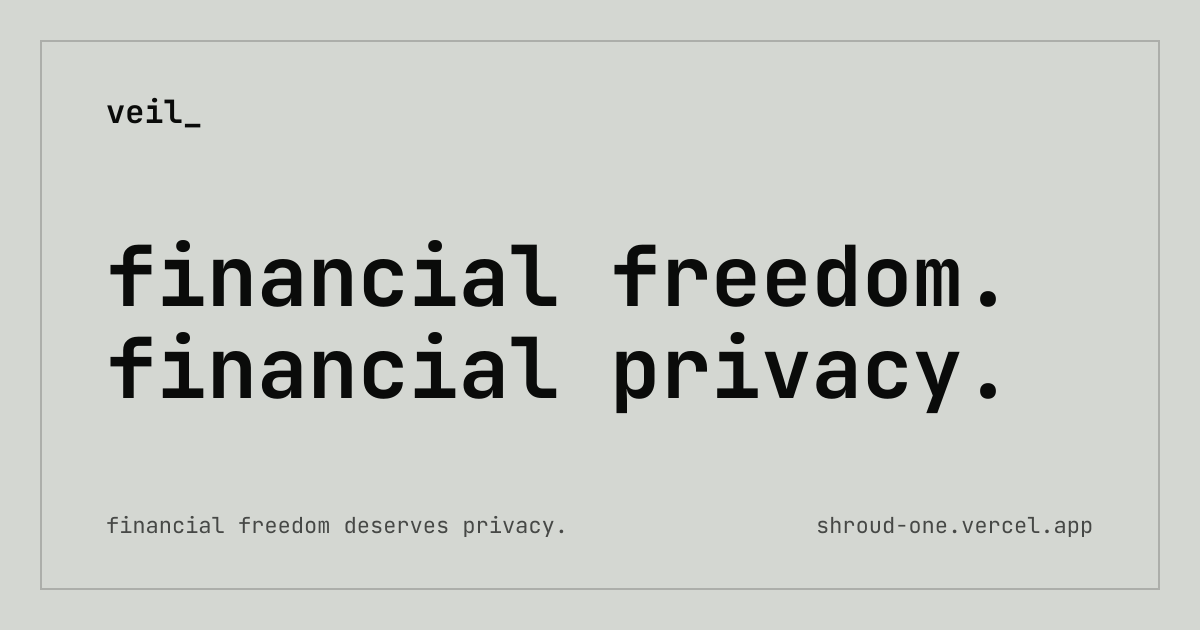 Financial freedom deserves financial privacy.